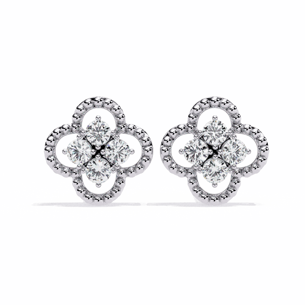 0.9 Carat Petite Round Stud Earrings in Moissanite | House of Estara