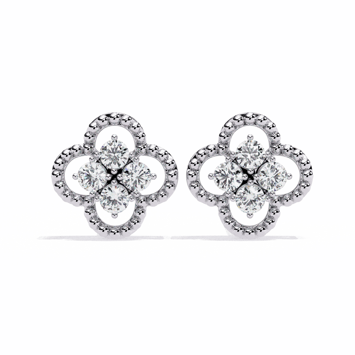 0.9 Carat Petite Round Stud Earrings in Moissanite | House of Estara