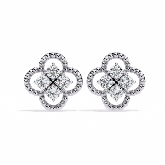 0.9 Carat Petite Round Stud Earrings in Moissanite | House of Estara