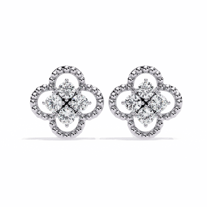 0.9 Carat Petite Round Stud Earrings in Moissanite | House of Estara