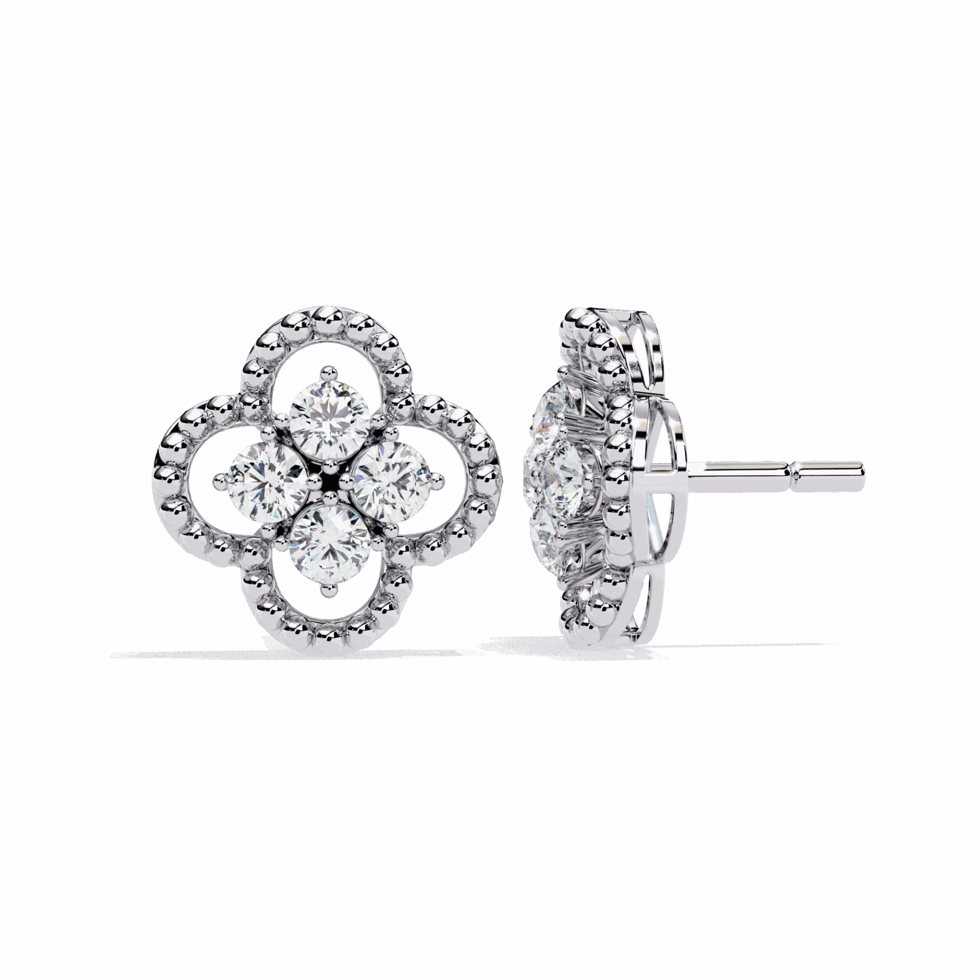 0.9 Carat Petite Round Stud Earrings in Moissanite | House of Estara