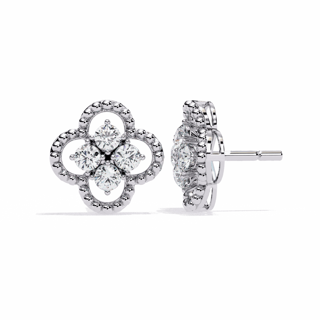 0.9 Carat Petite Round Stud Earrings in Moissanite | House of Estara