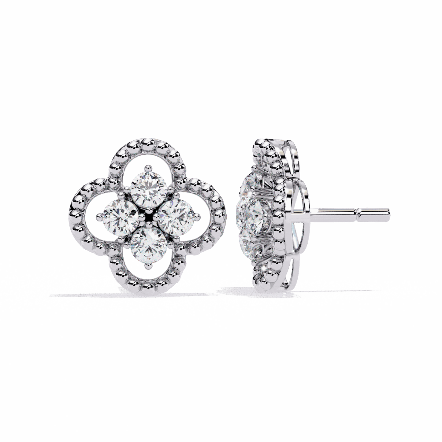 0.9 Carat Petite Round Stud Earrings in Moissanite | House of Estara