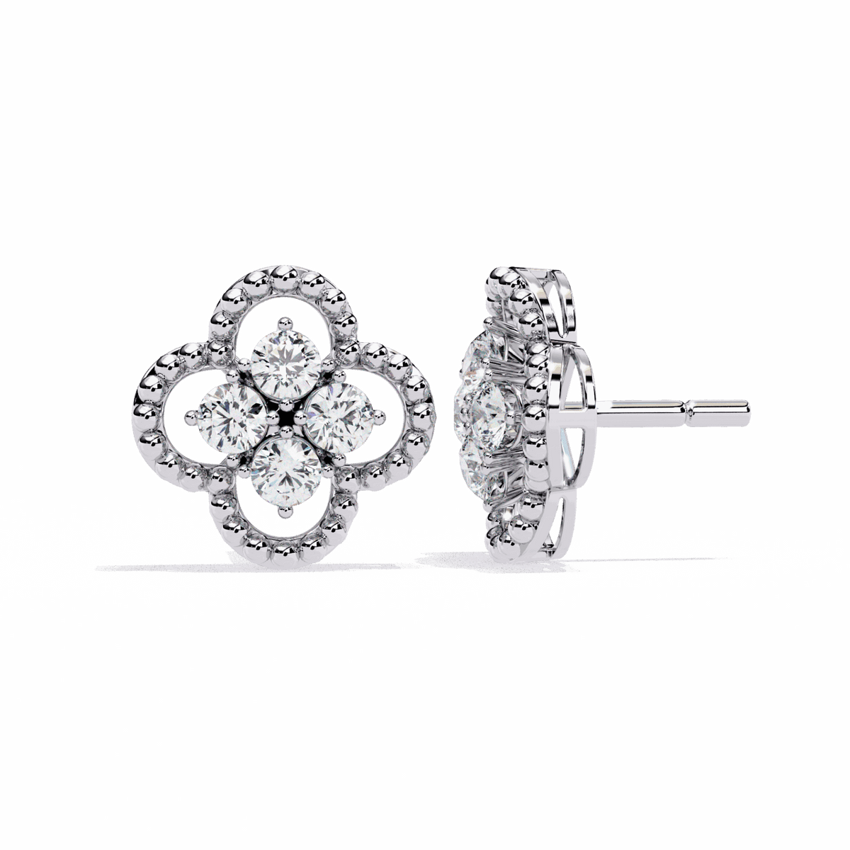 0.9 Carat Petite Round Stud Earrings in Moissanite | House of Estara