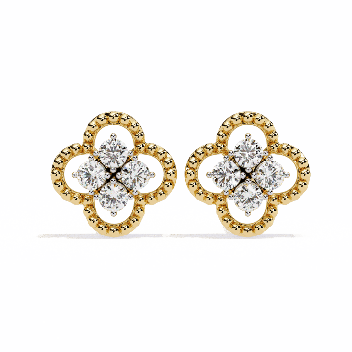 0.9 Carat Petite Round Stud Earrings in Moissanite | House of Estara