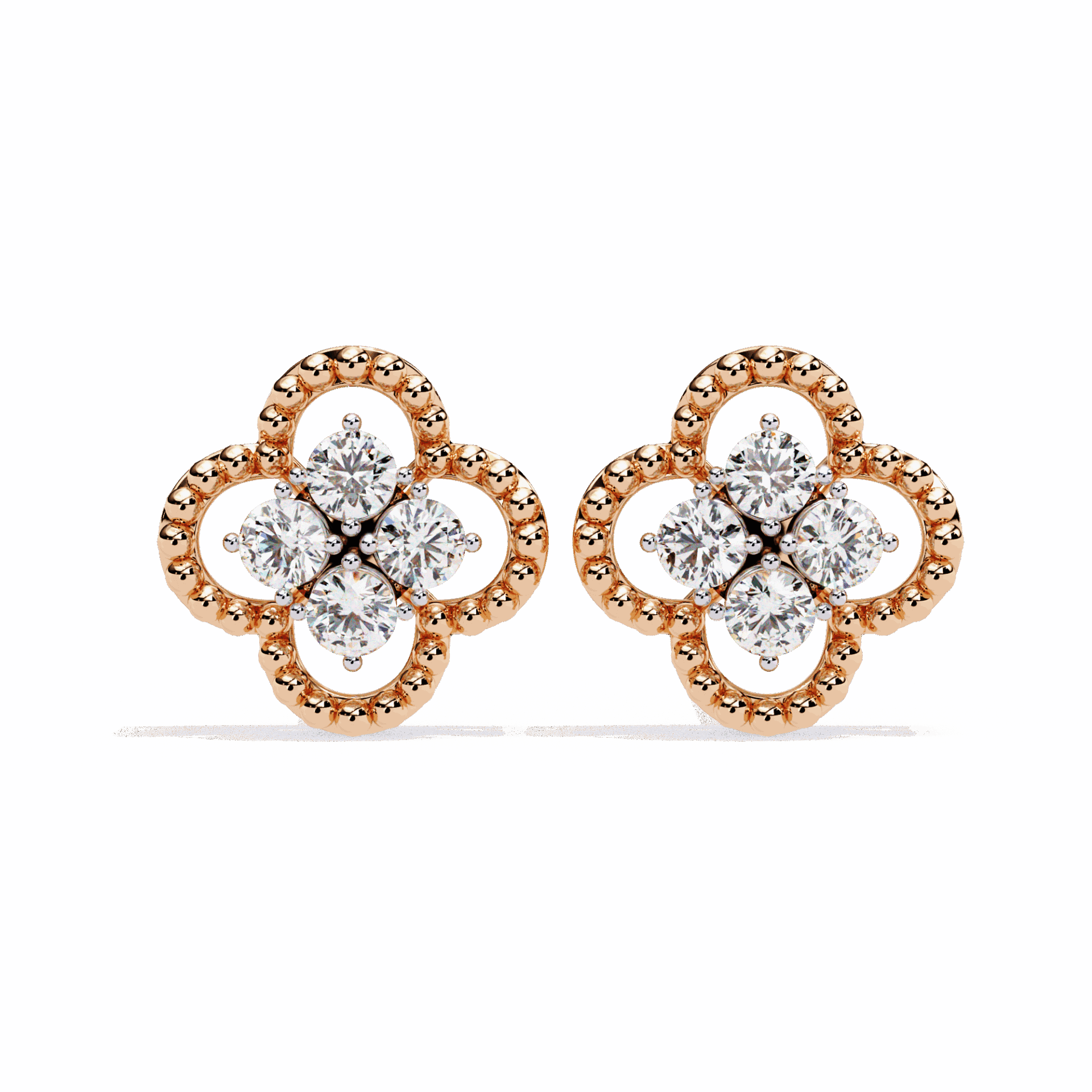 0.9 Carat Petite Round Stud Earrings in Moissanite | House of Estara