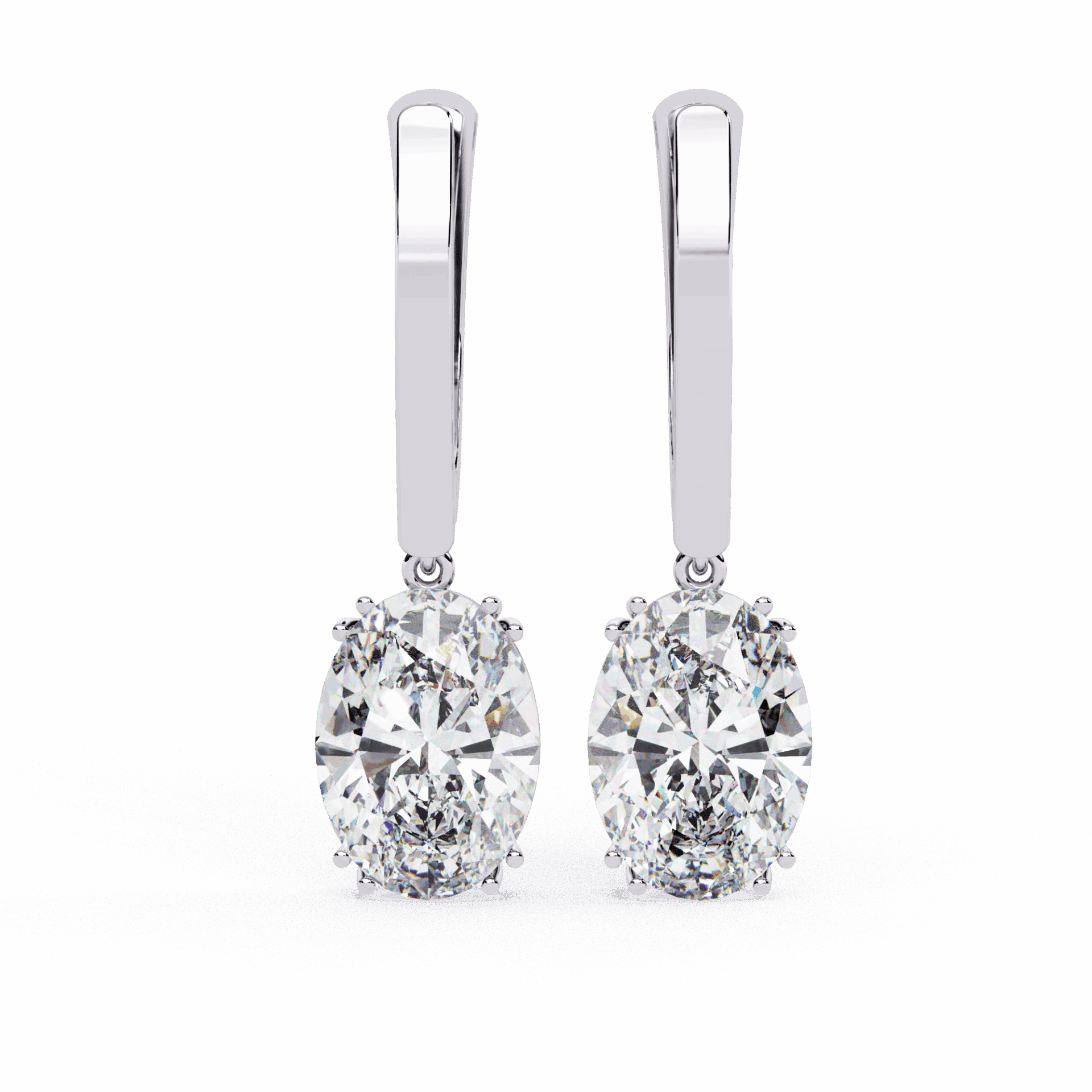 1.5 Carat Classic Oval Drop Earrings in Moissanite | House of Estara