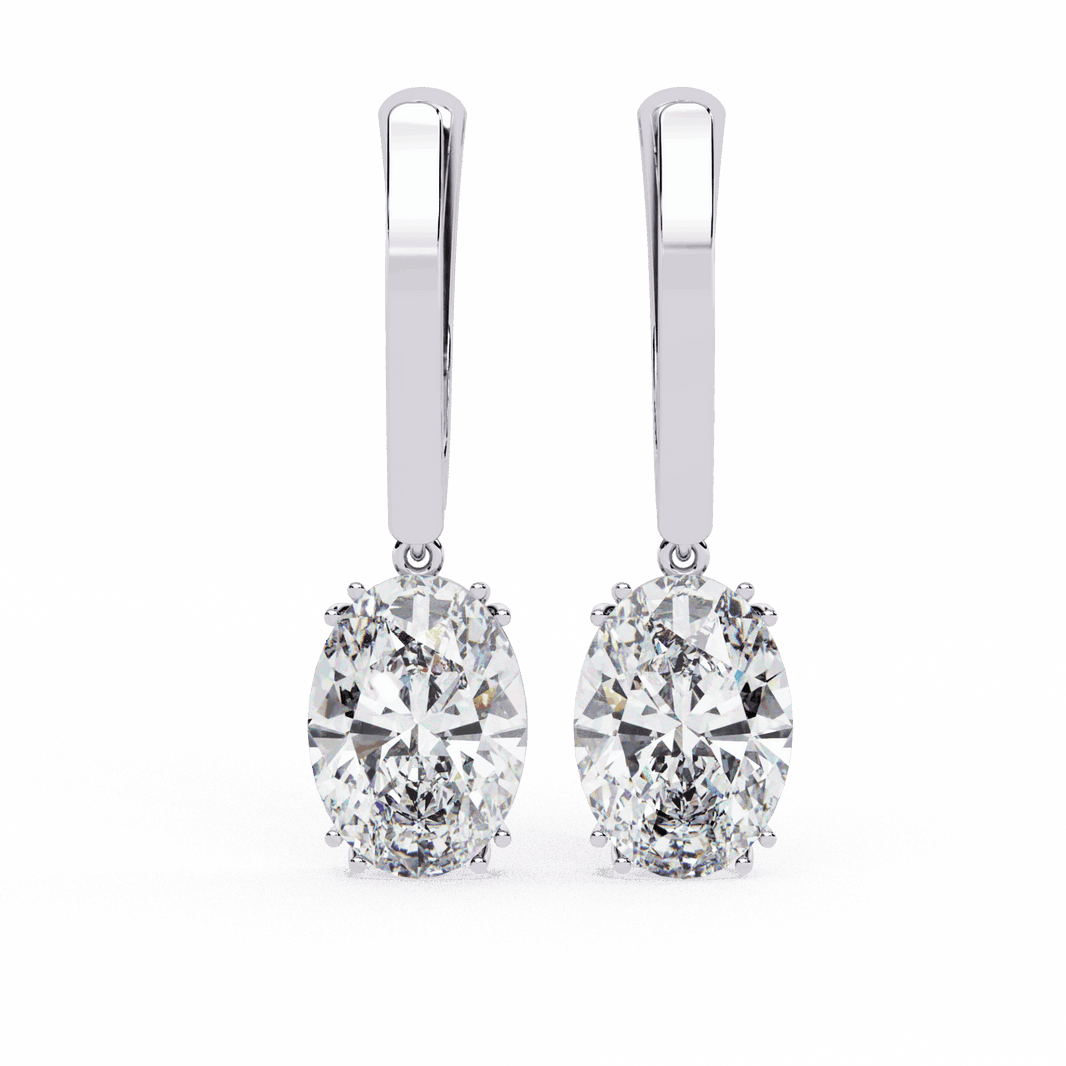 1.5 Carat Classic Oval Drop Earrings in Moissanite | House of Estara