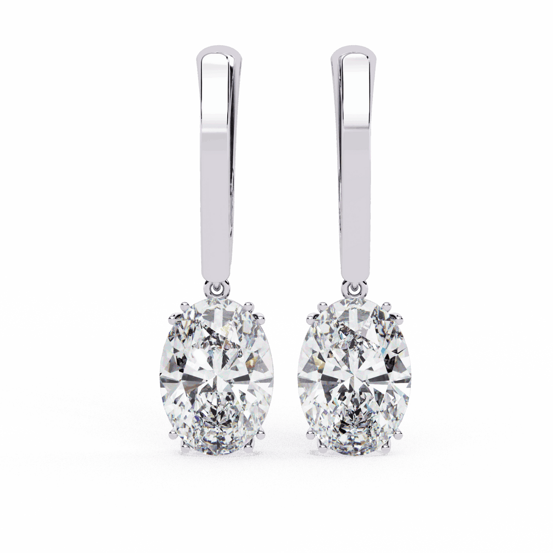 1.5 Carat Classic Oval Drop Earrings in Moissanite | House of Estara