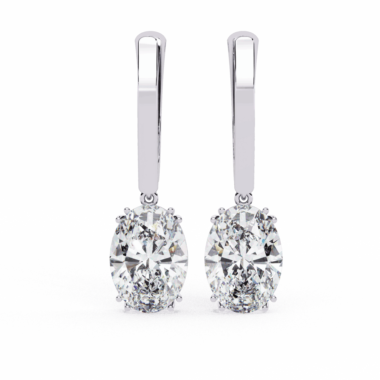1.5 Carat Classic Oval Drop Earrings in Moissanite | House of Estara