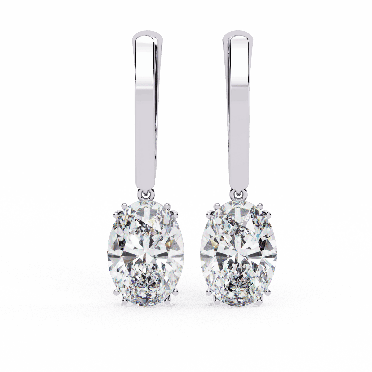 1.5 Carat Classic Oval Drop Earrings in Moissanite | House of Estara