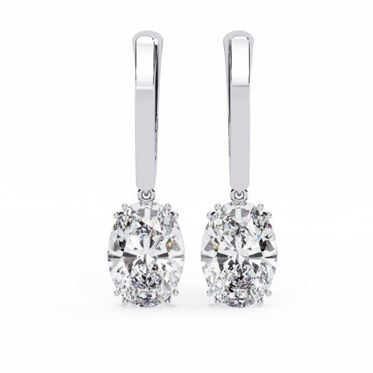 1.5 Carat Classic Oval Drop Earrings in Moissanite | House of Estara