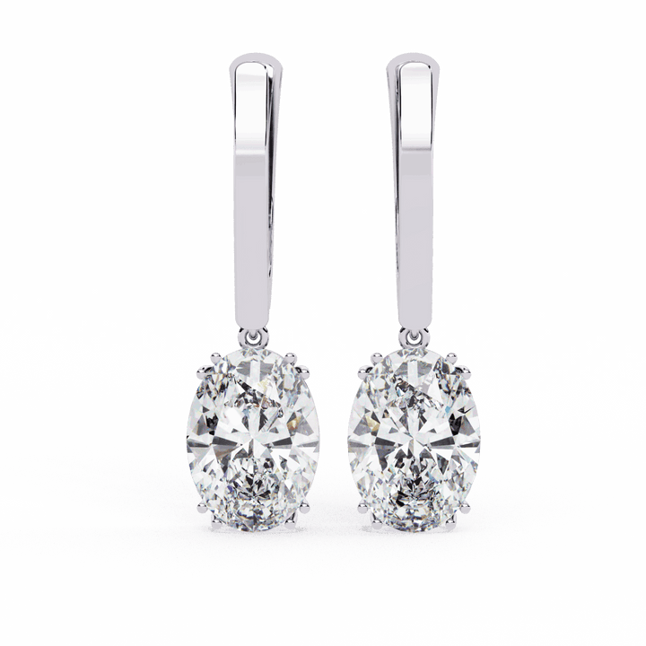1.5 Carat Classic Oval Drop Earrings in Moissanite | House of Estara