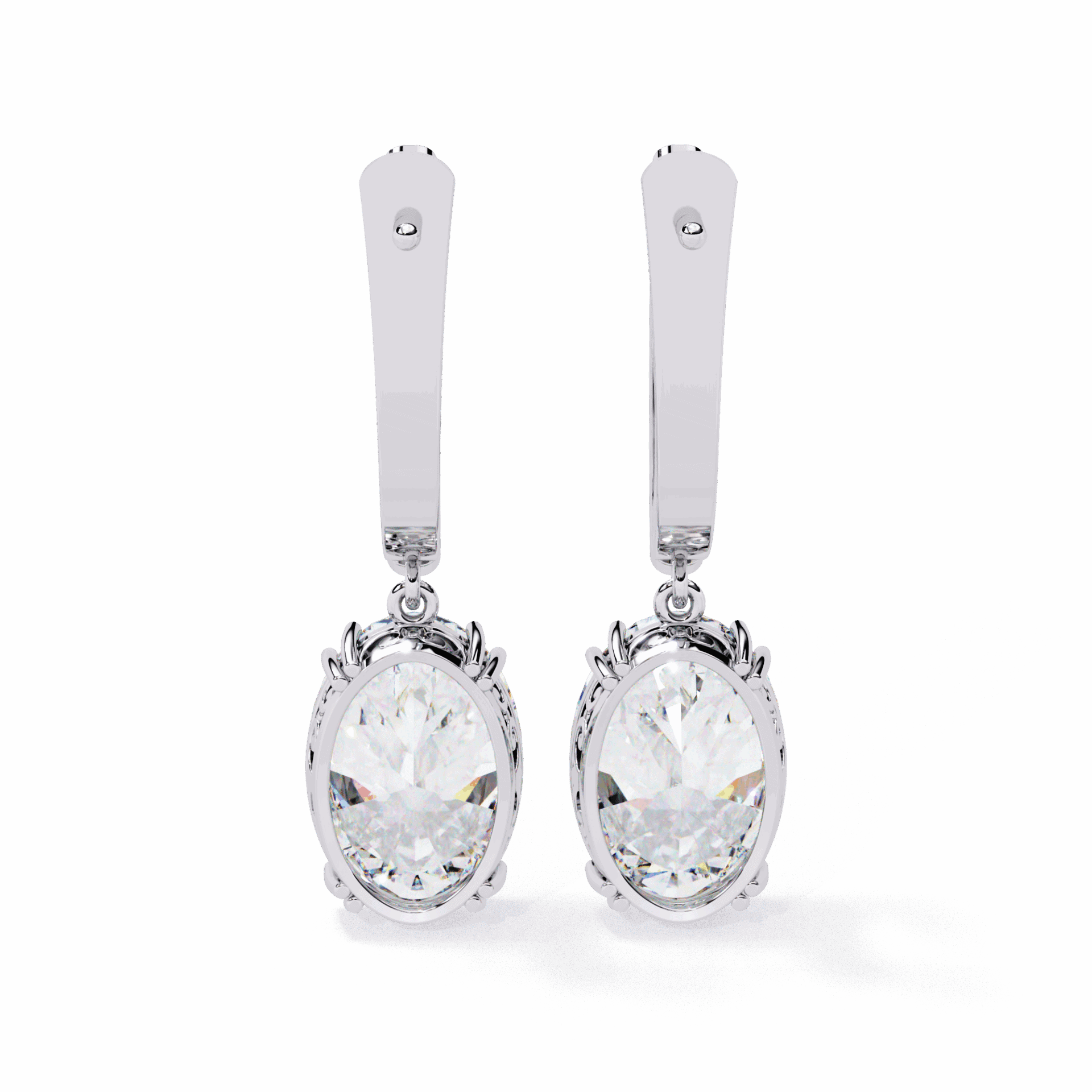 1.5 Carat Classic Oval Drop Earrings in Moissanite | House of Estara
