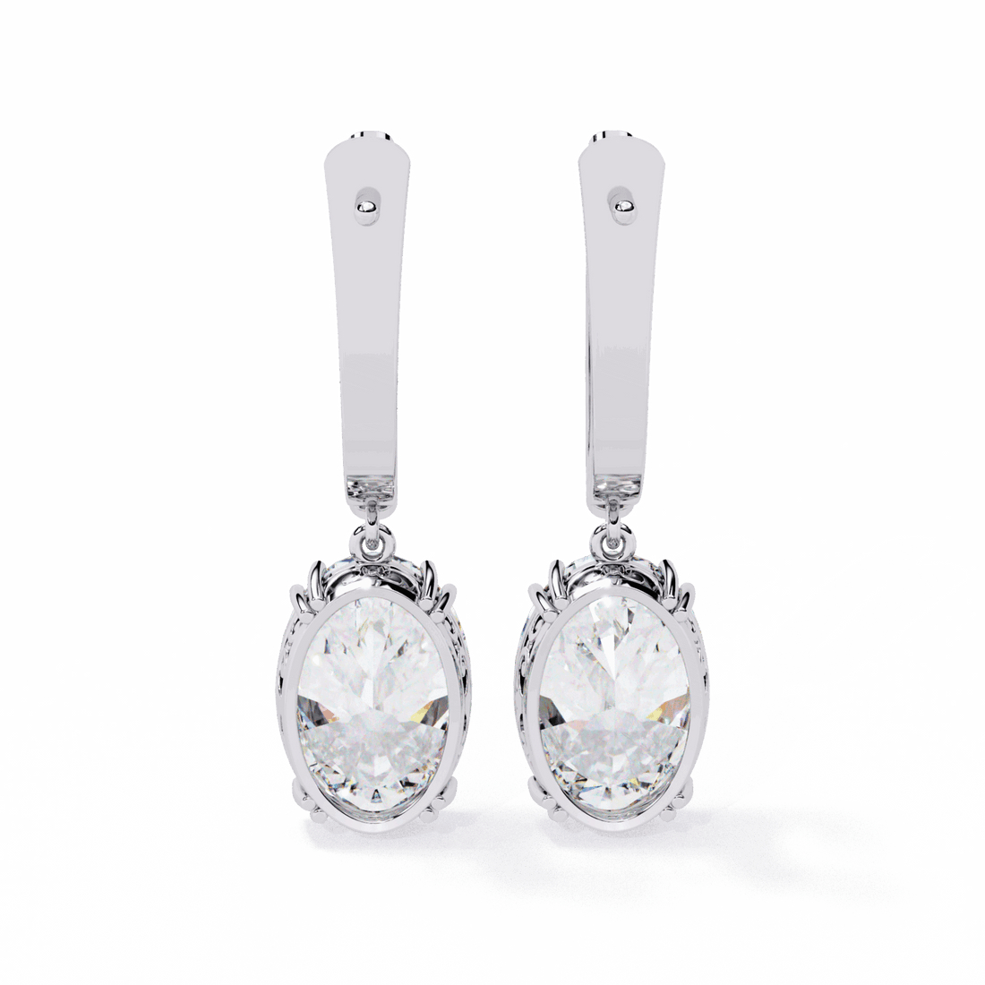 1.5 Carat Classic Oval Drop Earrings in Moissanite | House of Estara
