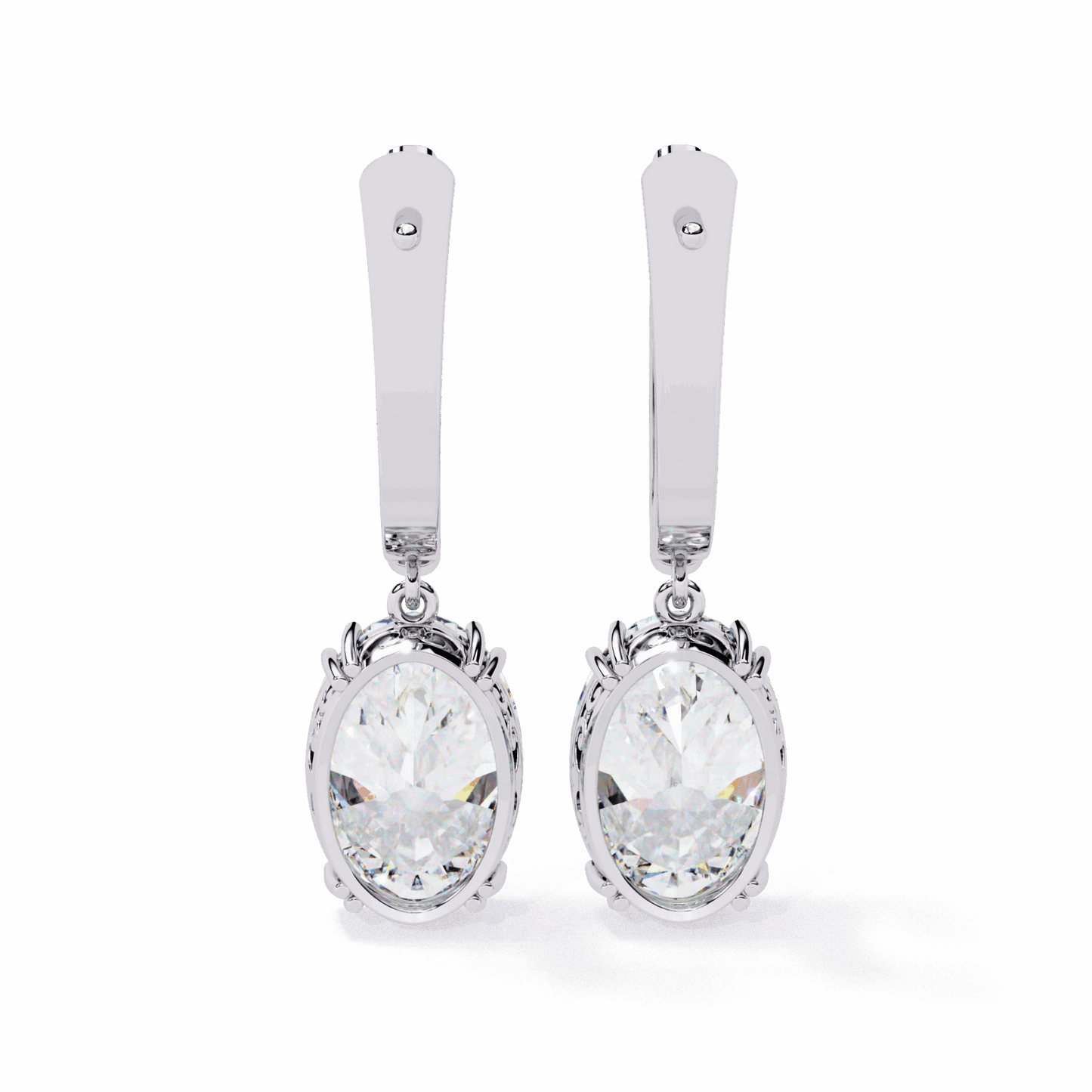 1.5 Carat Classic Oval Drop Earrings in Moissanite | House of Estara