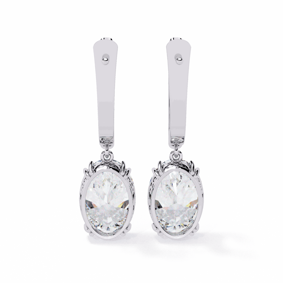 1.5 Carat Classic Oval Drop Earrings in Moissanite | House of Estara