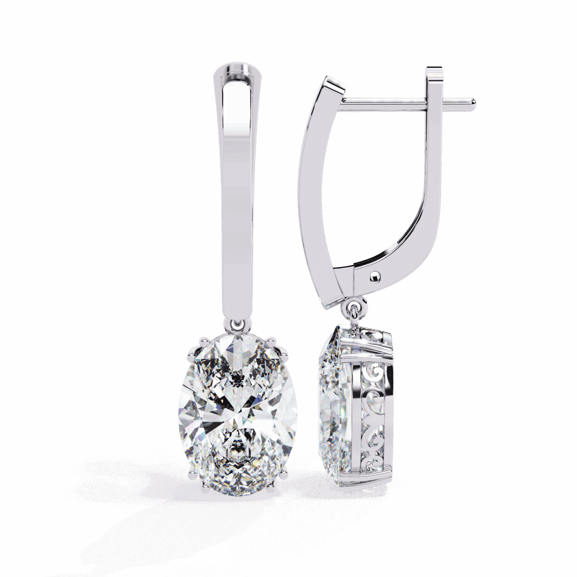 1.5 Carat Classic Oval Drop Earrings in Moissanite | House of Estara