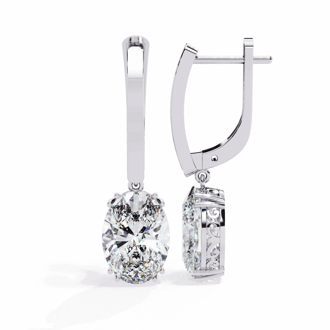 1.5 Carat Classic Oval Drop Earrings in Moissanite | House of Estara