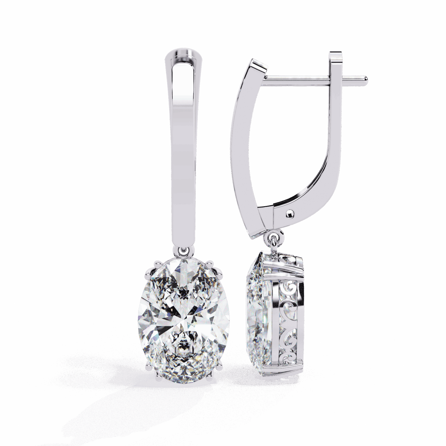 1.5 Carat Classic Oval Drop Earrings in Moissanite | House of Estara