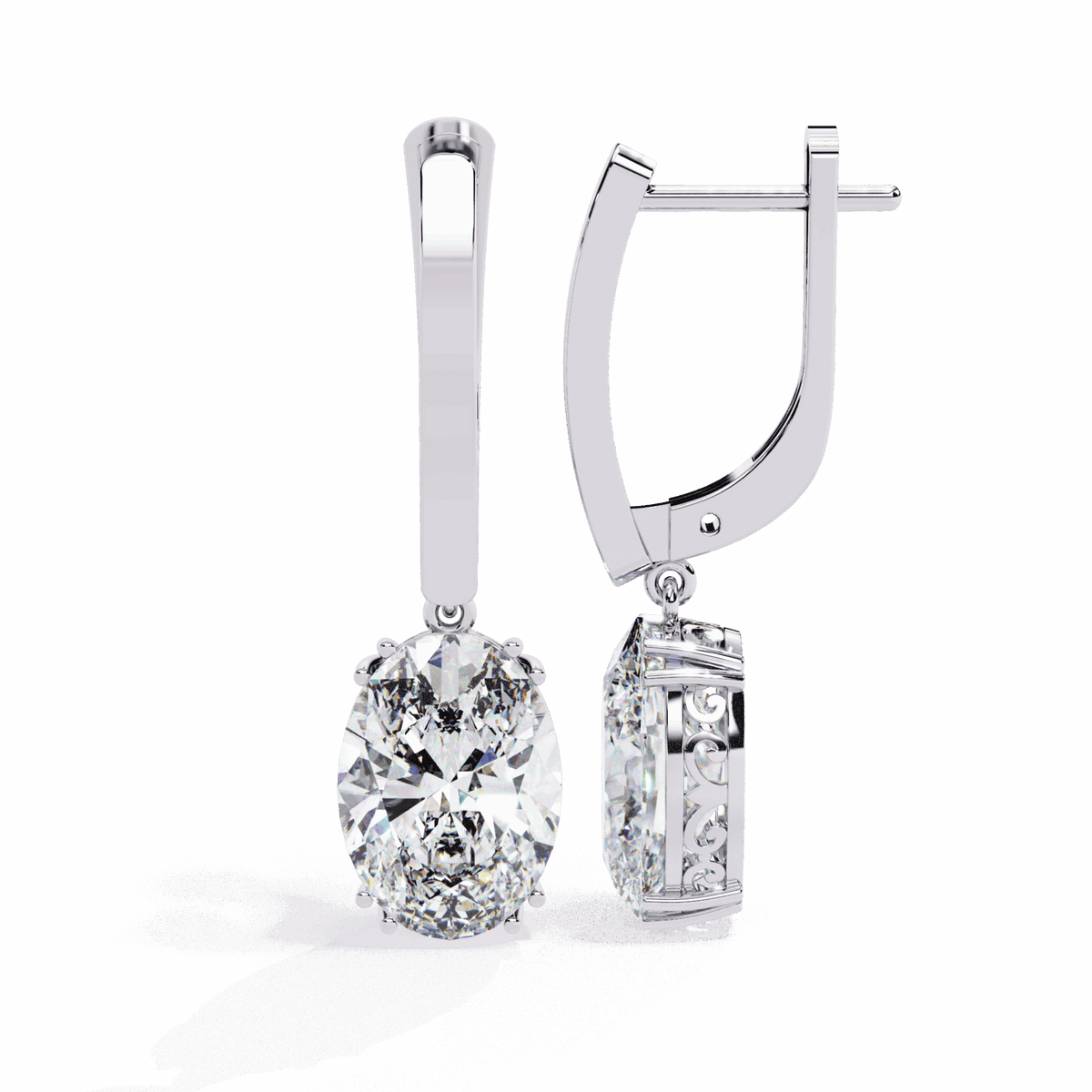 1.5 Carat Classic Oval Drop Earrings in Moissanite | House of Estara