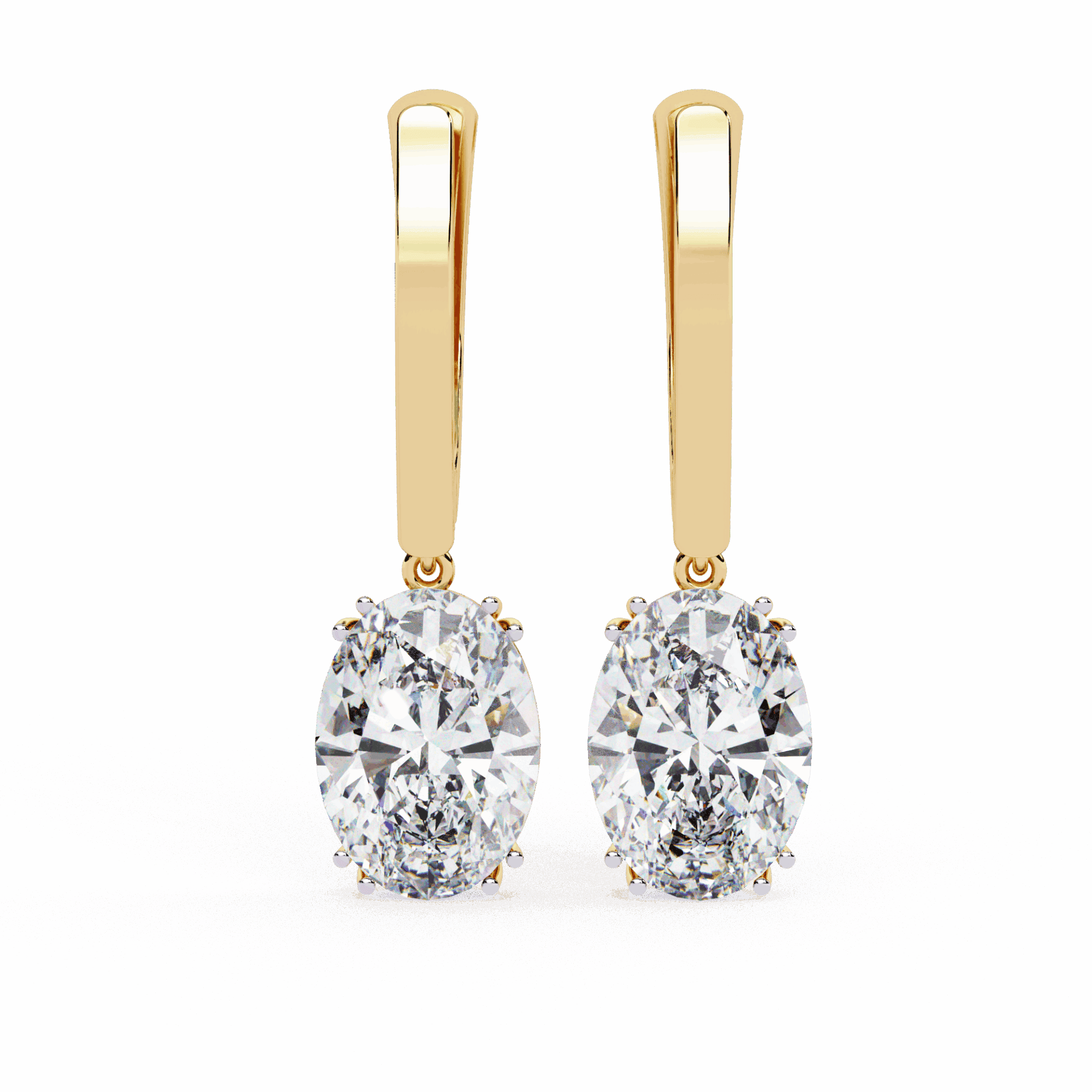 1.5 Carat Classic Oval Drop Earrings in Moissanite | House of Estara