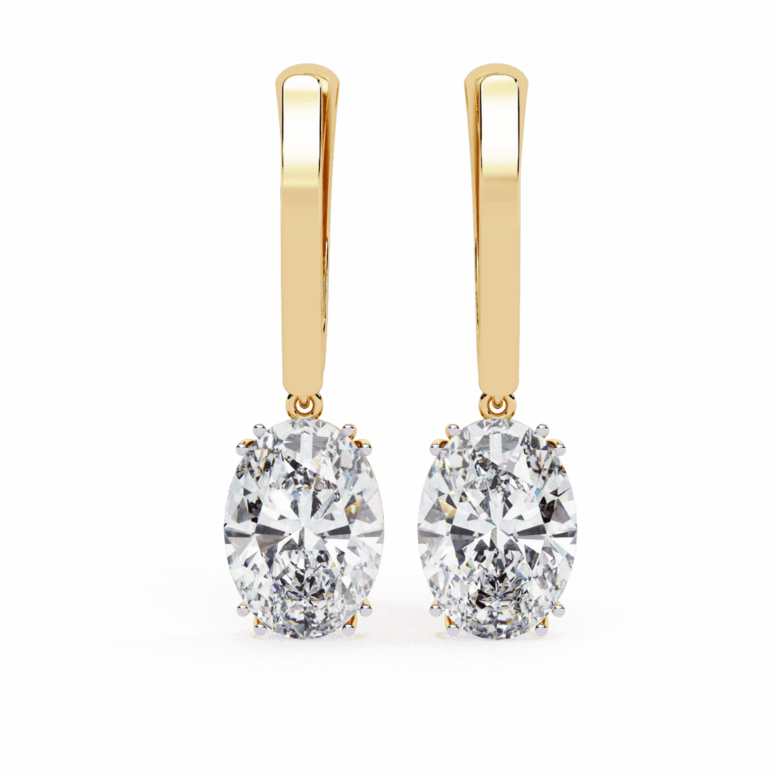 1.5 Carat Classic Oval Drop Earrings in Moissanite | House of Estara