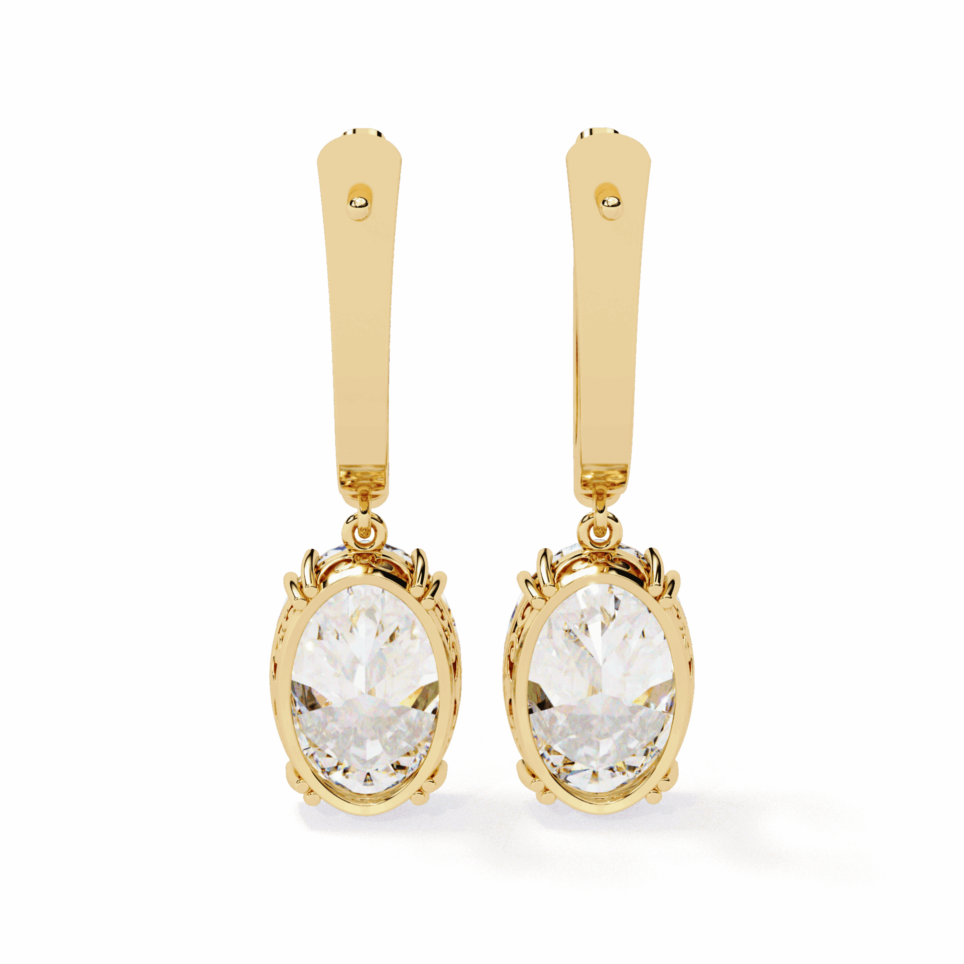 1.5 Carat Classic Oval Drop Earrings in Moissanite | House of Estara
