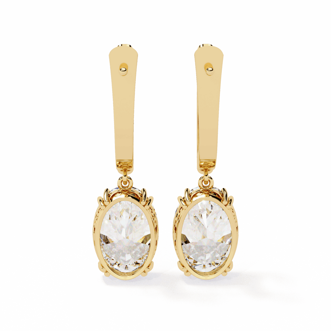 1.5 Carat Classic Oval Drop Earrings in Moissanite | House of Estara