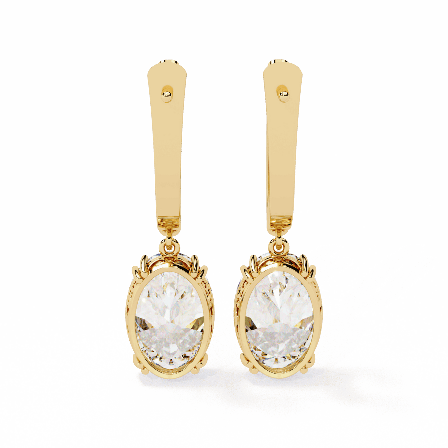 1.5 Carat Classic Oval Drop Earrings in Moissanite | House of Estara