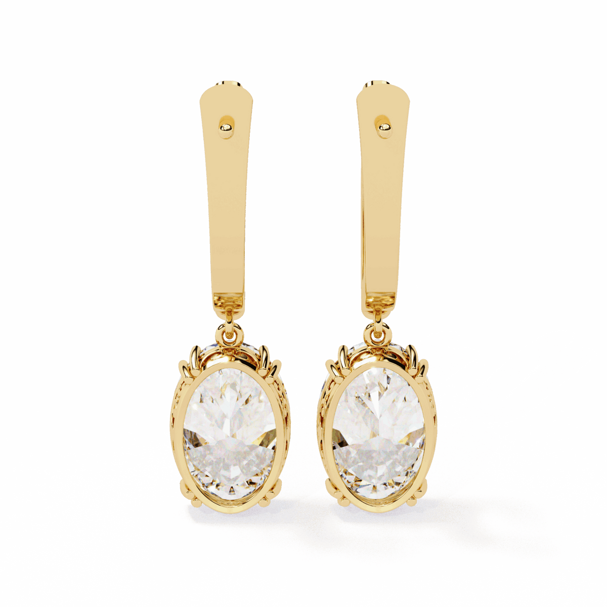 1.5 Carat Classic Oval Drop Earrings in Moissanite | House of Estara