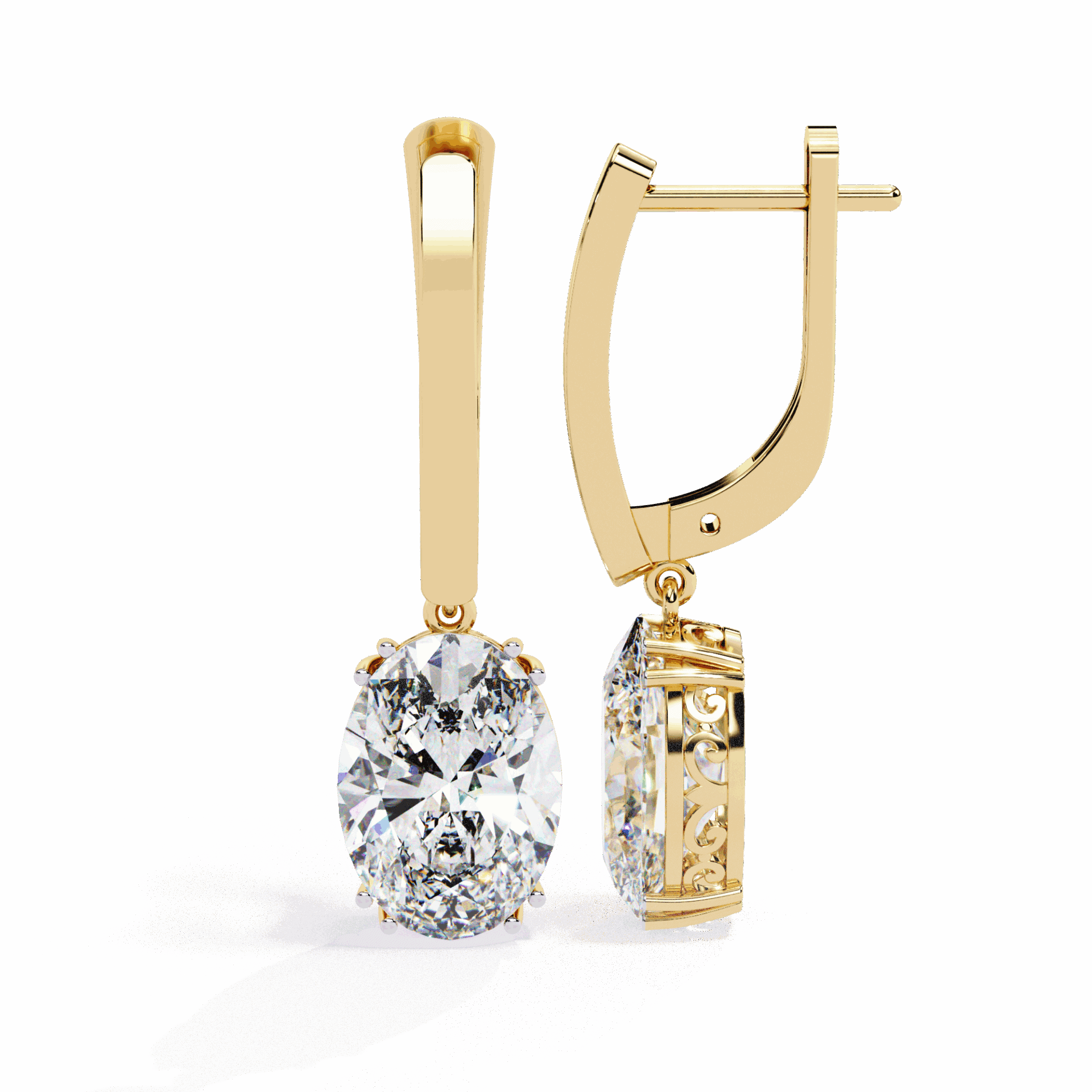 1.5 Carat Classic Oval Drop Earrings in Moissanite | House of Estara
