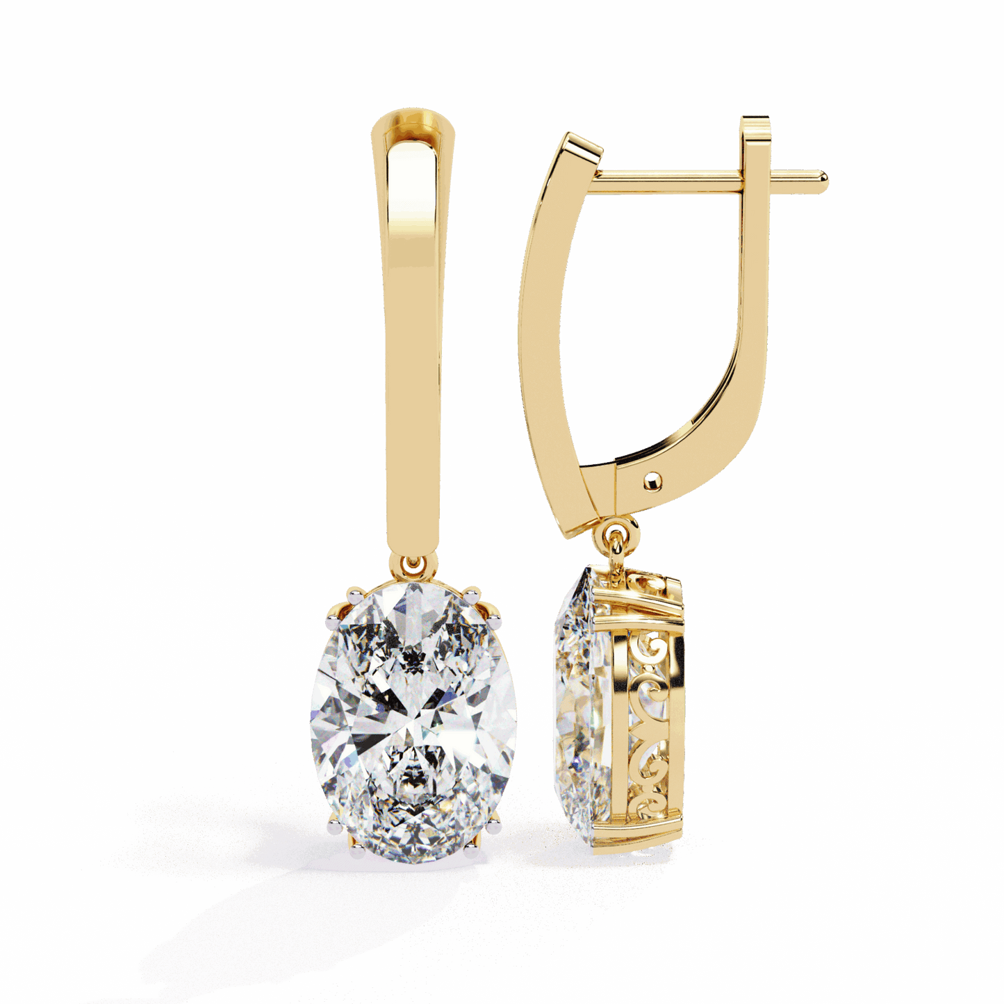 1.5 Carat Classic Oval Drop Earrings in Moissanite | House of Estara
