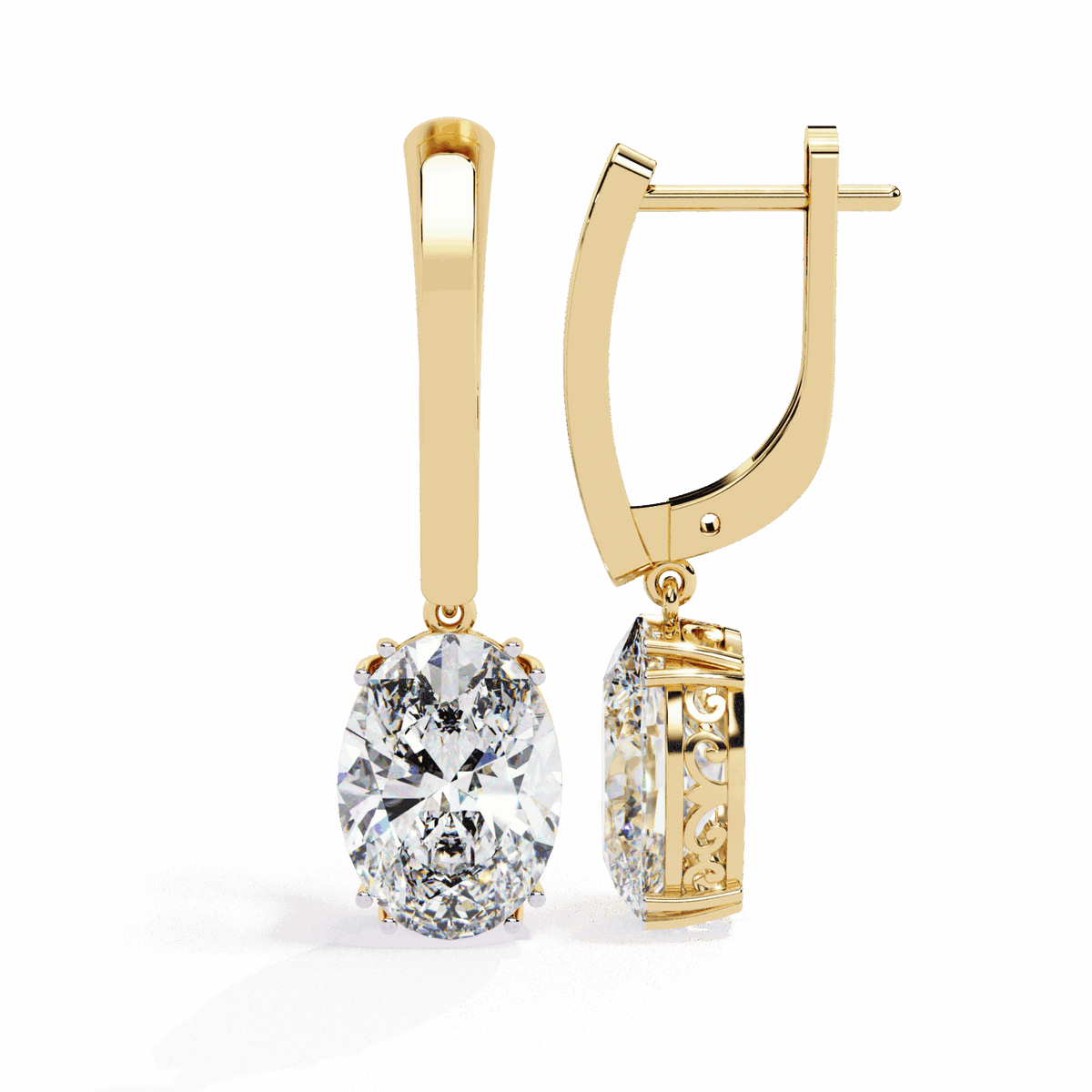 1.5 Carat Classic Oval Drop Earrings in Moissanite | House of Estara