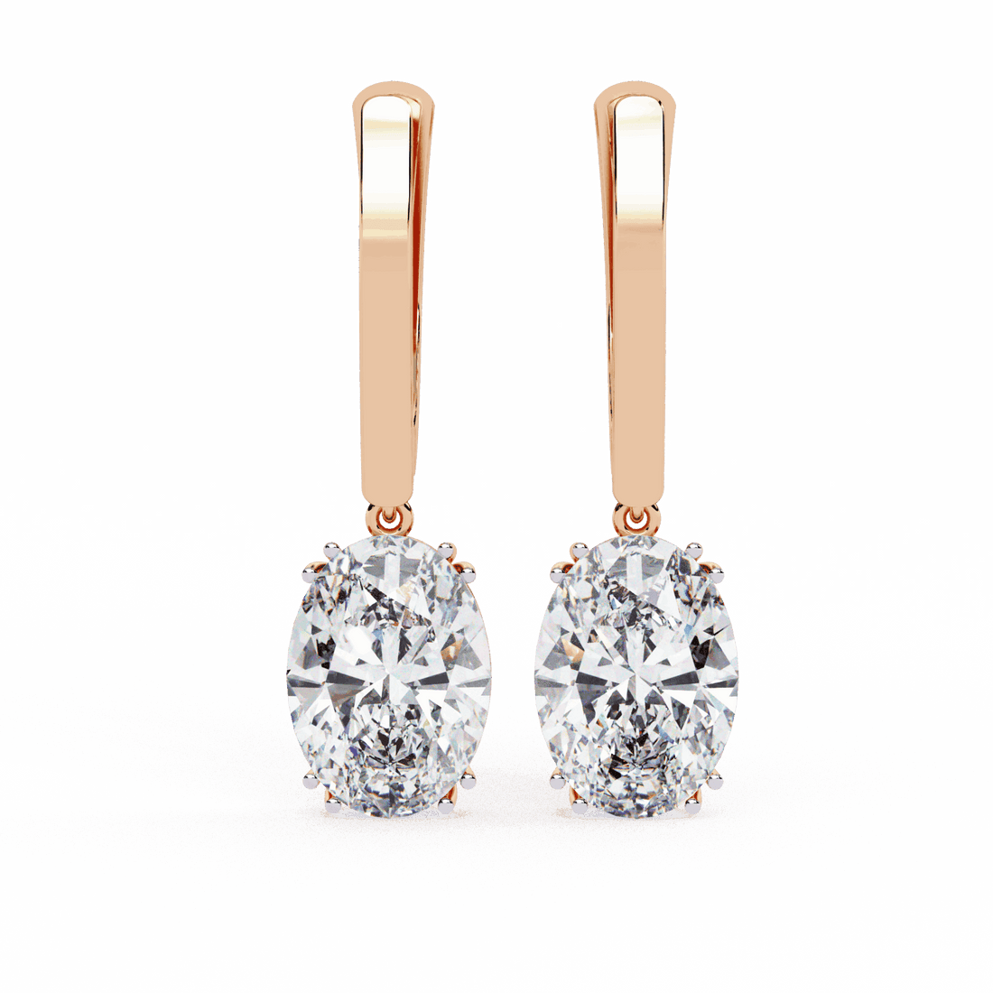 1.5 Carat Classic Oval Drop Earrings in Moissanite | House of Estara