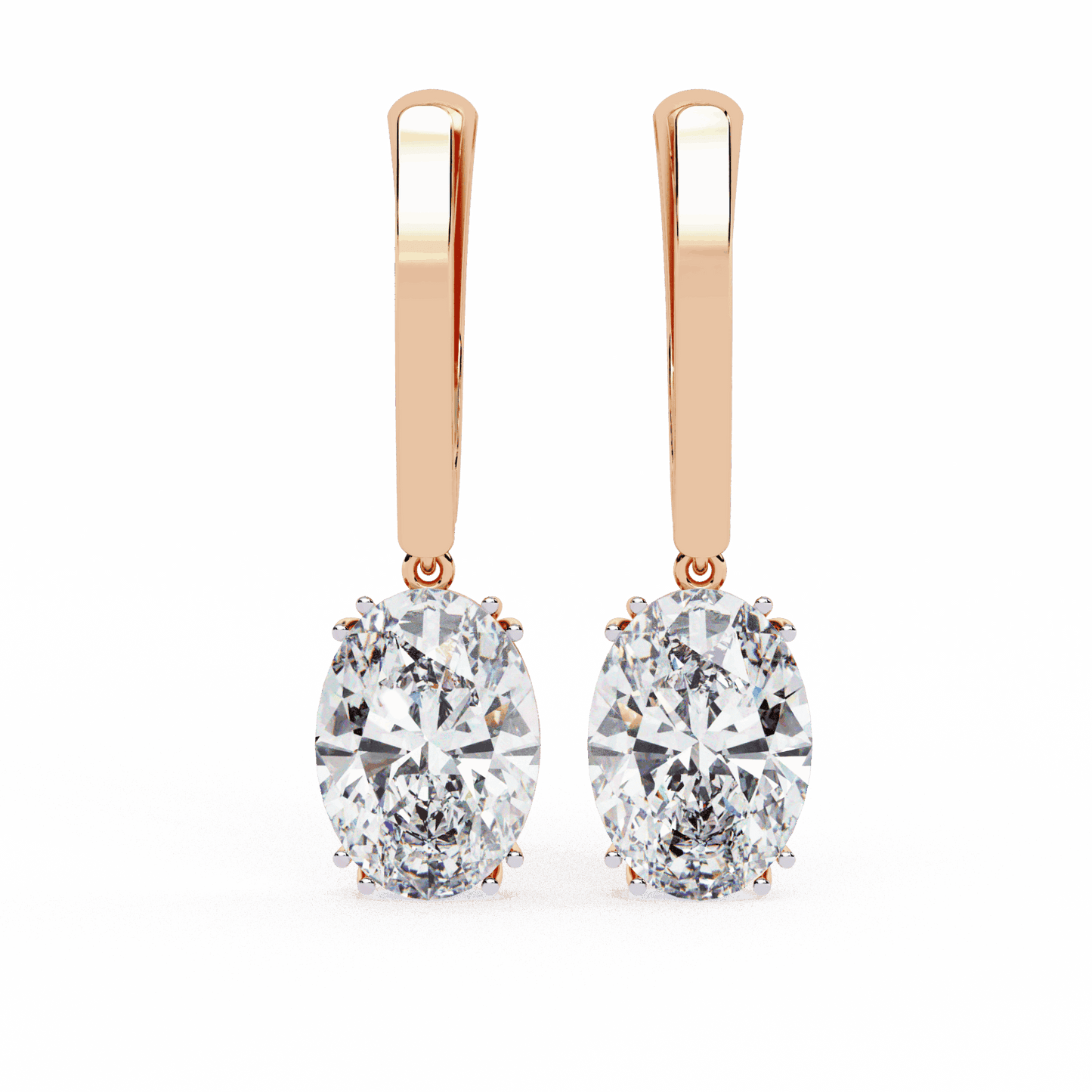 1.5 Carat Classic Oval Drop Earrings in Moissanite | House of Estara