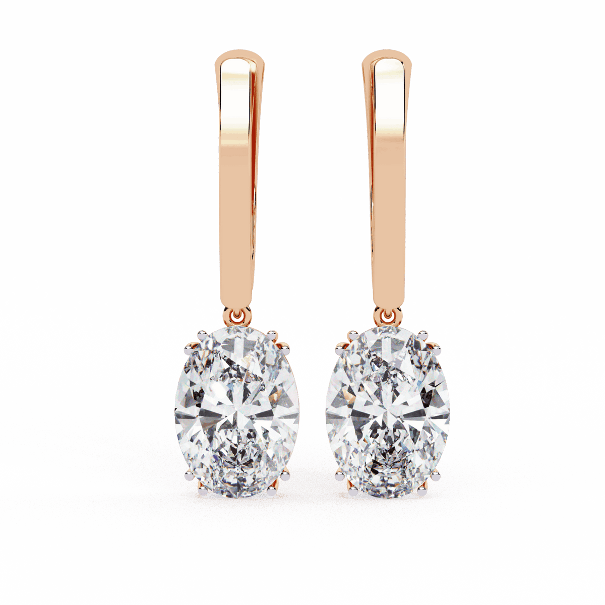 1.5 Carat Classic Oval Drop Earrings in Moissanite | House of Estara