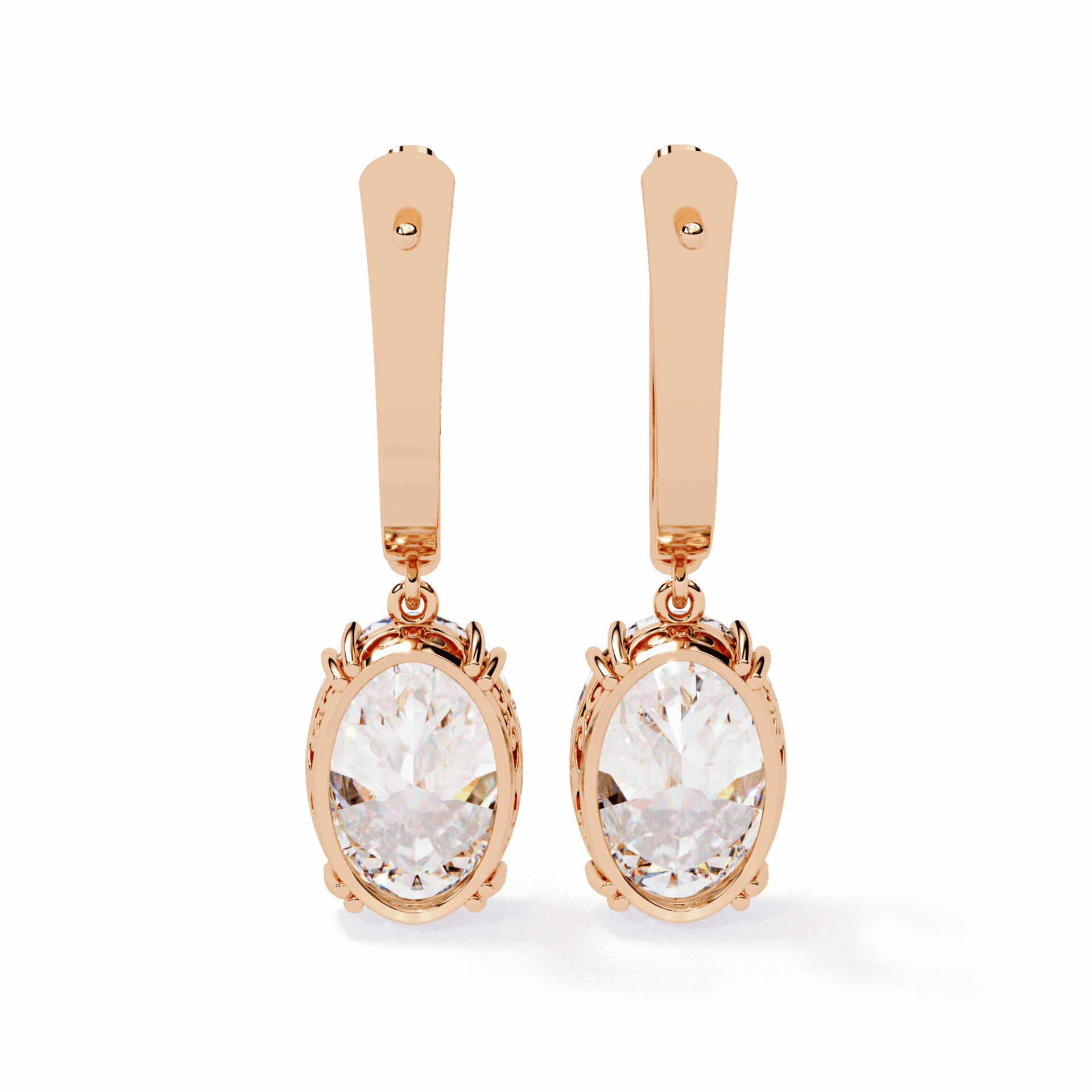 1.5 Carat Classic Oval Drop Earrings in Moissanite | House of Estara