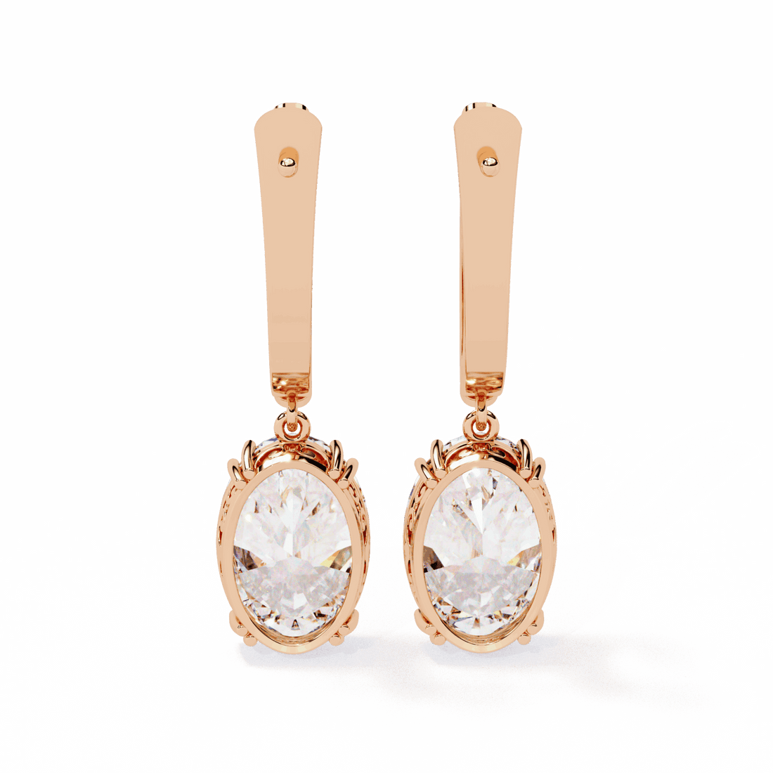 1.5 Carat Classic Oval Drop Earrings in Moissanite | House of Estara
