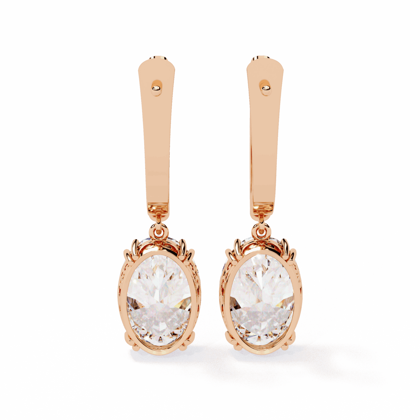 1.5 Carat Classic Oval Drop Earrings in Moissanite | House of Estara