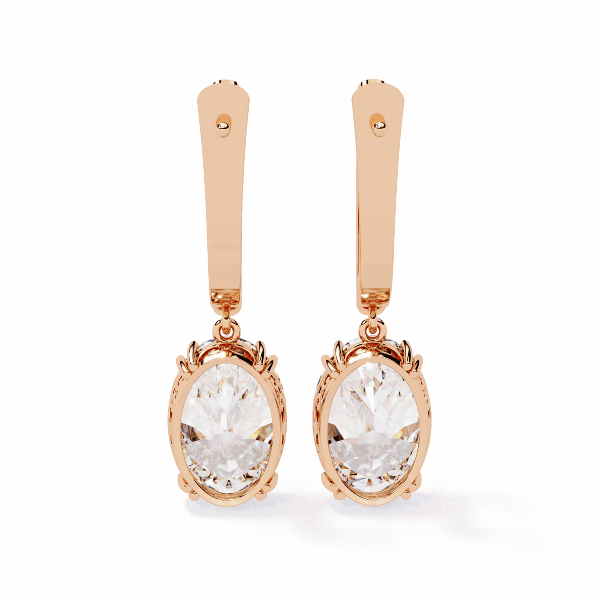 1.5 Carat Classic Oval Drop Earrings in Moissanite | House of Estara