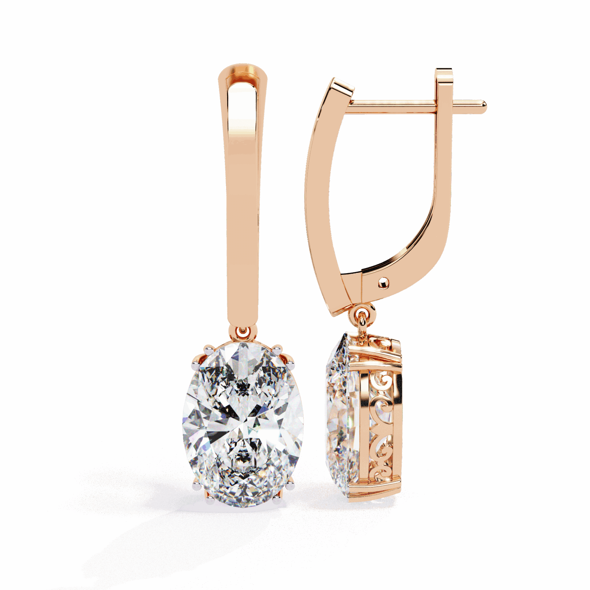 1.5 Carat Classic Oval Drop Earrings in Moissanite | House of Estara