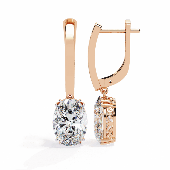 1.5 Carat Classic Oval Drop Earrings in Moissanite | House of Estara