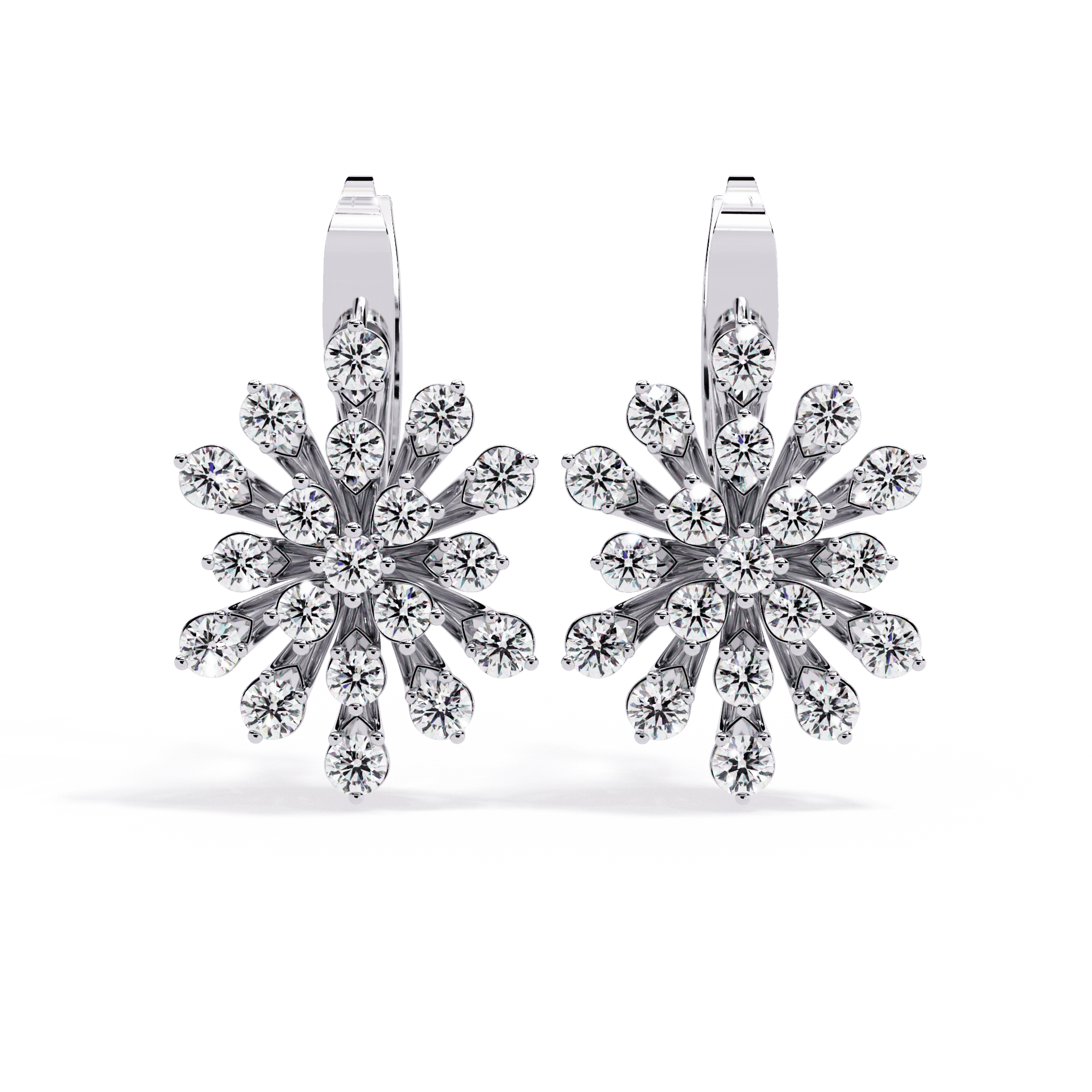 1.75 Carat Radiant Round Bali Earrings in Moissanite | House of Estara