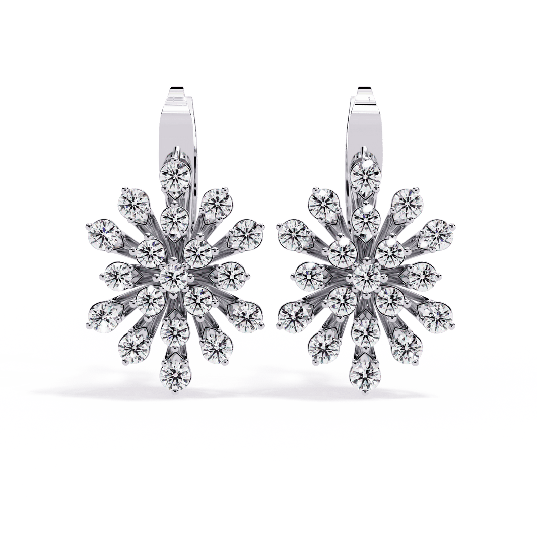 1.75 Carat Radiant Round Bali Earrings in Moissanite | House of Estara