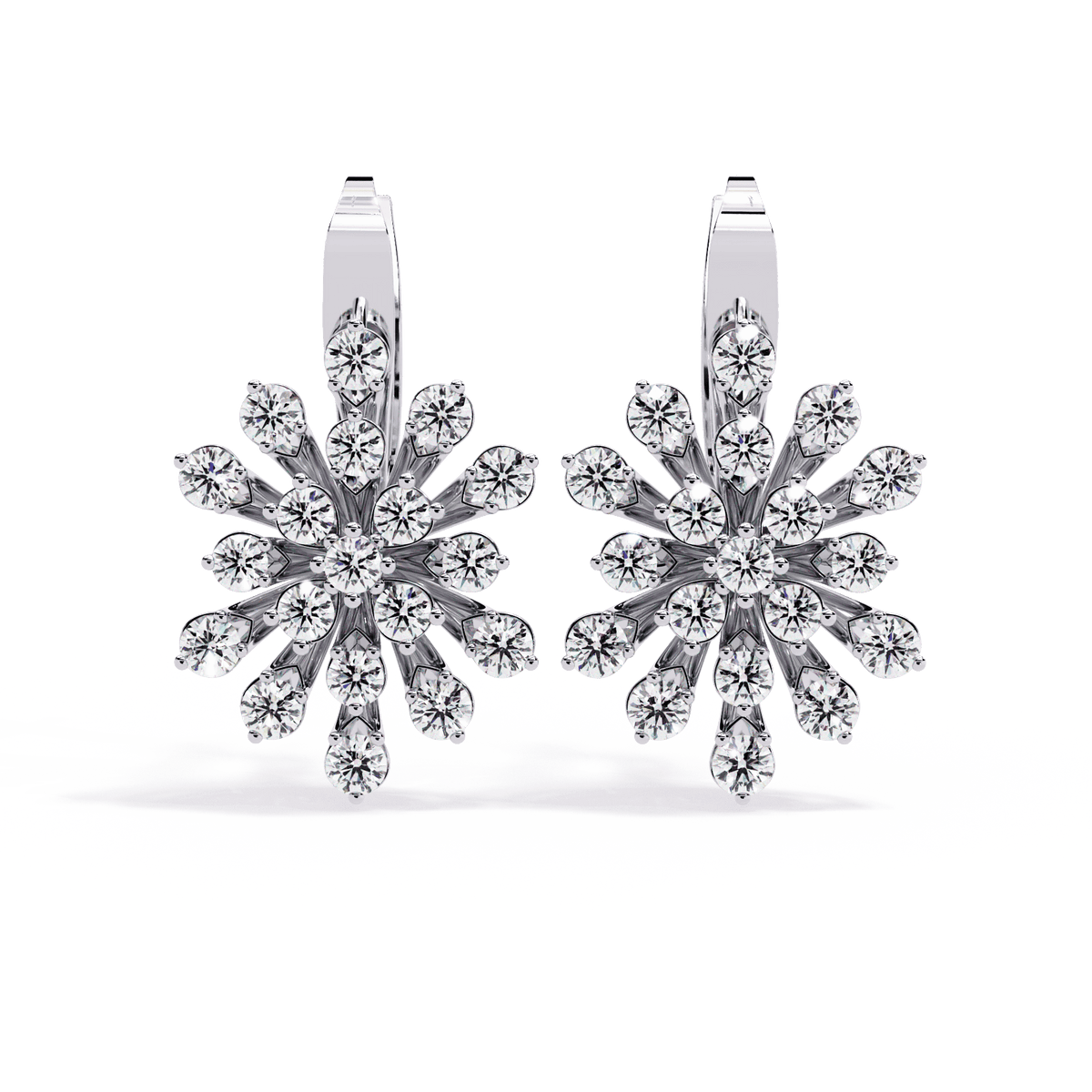 1.75 Carat Radiant Round Bali Earrings in Moissanite | House of Estara
