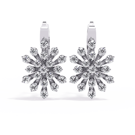 1.75 Carat Radiant Round Bali Earrings in Moissanite | House of Estara