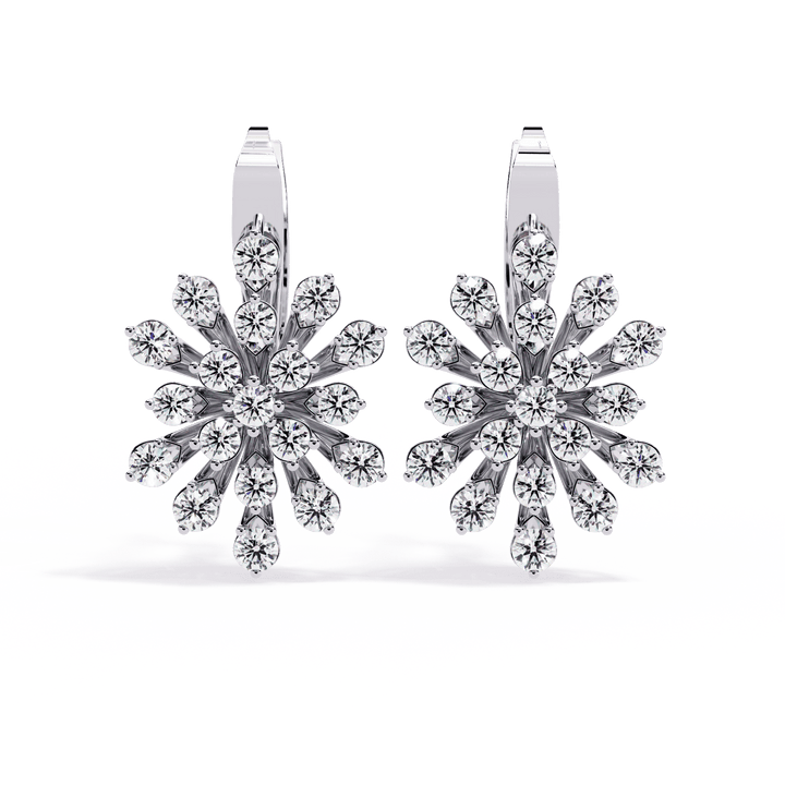 1.75 Carat Radiant Round Bali Earrings in Moissanite | House of Estara
