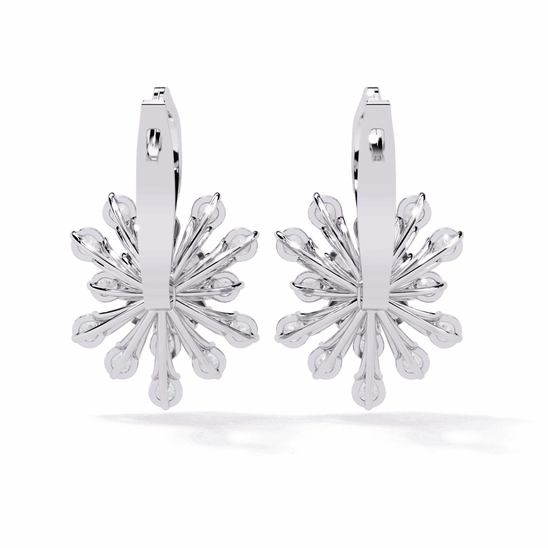 1.75 Carat Radiant Round Bali Earrings in Moissanite | House of Estara