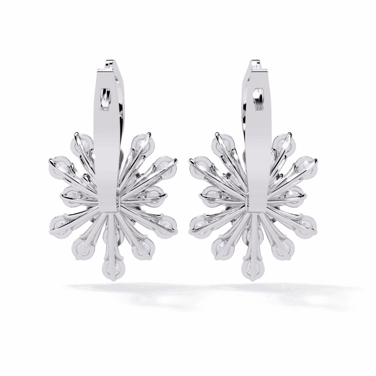 1.75 Carat Radiant Round Bali Earrings in Moissanite | House of Estara